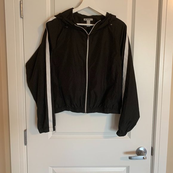 Forever21 Windbreaker Jacket, Black, Hoodie, Small - Picture 4 of 6
